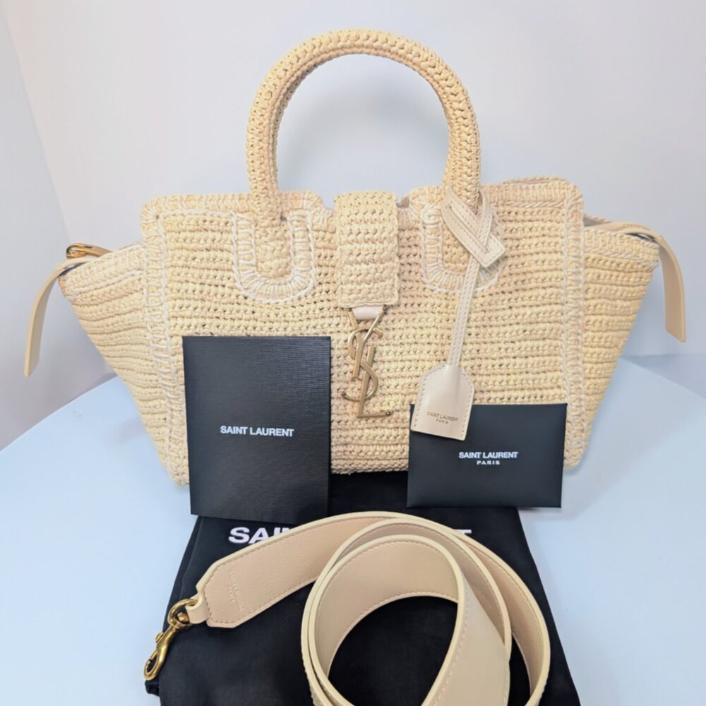 Yves Saint Laurent Downtown Raffia Bag - Picture 2 of 14